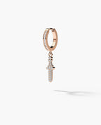 DANGLE Dagger Hoop Gold Earring with 0.20ct Diamonds
