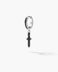 DANGLE Dagger Hoop Gold Earring with 0.20ct Black Diamonds