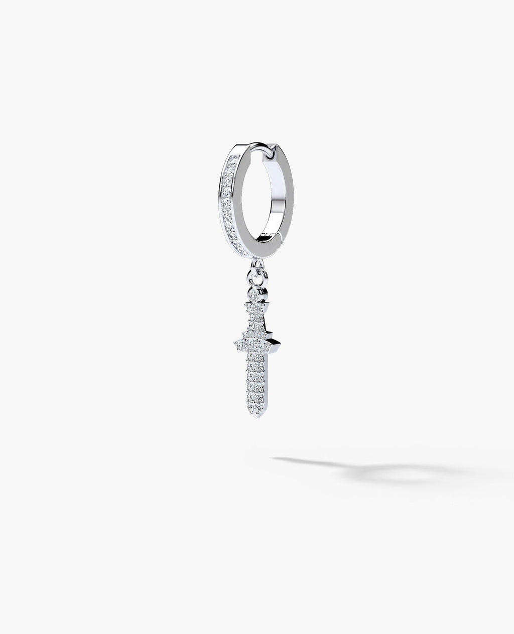DANGLE Dagger Hoop Gold Earring with 0.20ct Diamonds