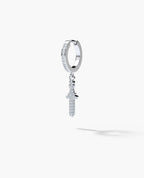 DANGLE Dagger Hoop Gold Earring with 0.20ct Diamonds