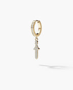DANGLE Dagger Hoop Gold Earring with 0.20ct Diamonds