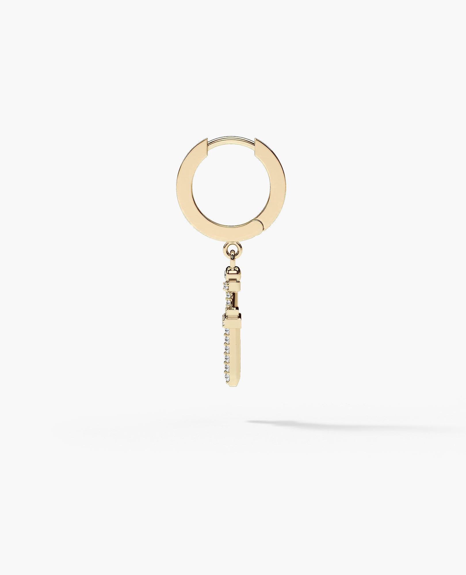 DANGLE Dagger Hoop Gold Earring with 0.20ct Diamonds