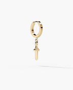 DANGLE Dagger Hoop Gold Earring with 0.20ct Diamonds