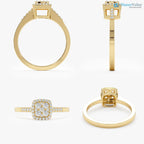 Dainty Cluster Round lab grown Diamond Engagement Ring - DisneyValley