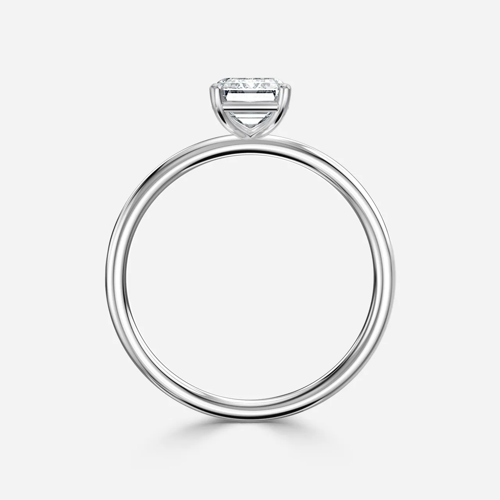 1.0 CT Emerald Cut Moissanite Solitaire Bridal Ring Set