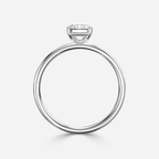 1.0 CT Emerald Cut Moissanite Solitaire Bridal Ring Set