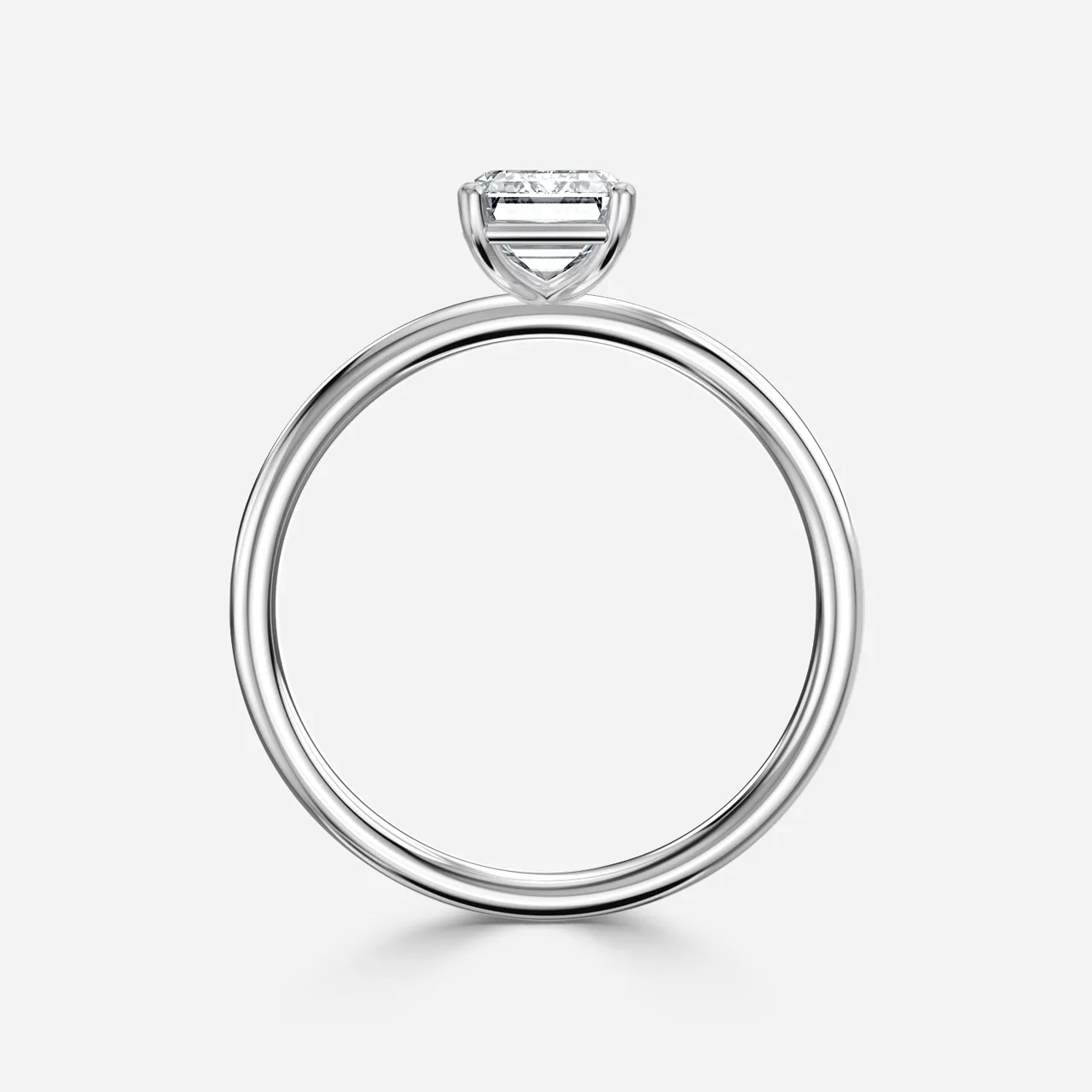 1.0 CT Emerald Cut Moissanite Solitaire Bridal Ring Set