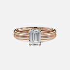 1.0 CT Emerald Cut Moissanite Solitaire Bridal Ring Set