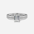 1.0 CT Emerald Cut Moissanite Solitaire Bridal Ring Set