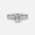 1.0 CT Emerald Cut Moissanite Solitaire Bridal Ring Set