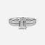 1.0 CT Emerald Cut Moissanite Solitaire Bridal Ring Set