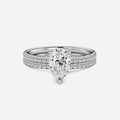 1.0 CT Pear Cut Moissanite Pave Bridal Ring Set