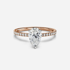 1.0 CT Pear Cut Moissanite Pave Bridal Ring Set