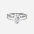 1.90 CT Pear Moissanite Pave Engagement Ring