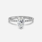 1.90 CT Pear Moissanite Pave Engagement Ring