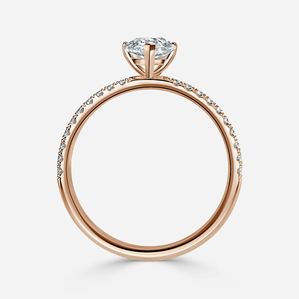 1.0 CT Pear Cut Moissanite Pave Bridal Ring Set