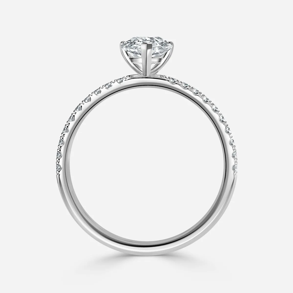 1.90 CT Pear Moissanite Pave Engagement Ring Image secondaire du produit