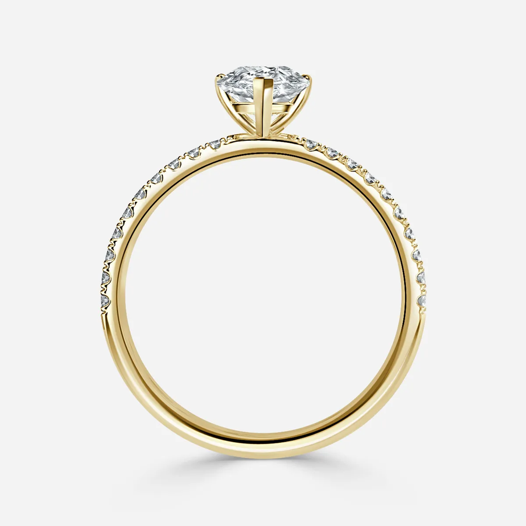 1.0 CT Pear Cut Moissanite Pave Bridal Ring Set