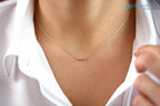 Diamond Cluster Necklace, Unique Diamond Layering Necklace - DisneyValley