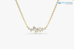 Diamond Cluster Necklace, Unique Diamond Layering Necklace - DisneyValley