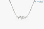 Diamond Cluster Necklace, Unique Diamond Layering Necklace - DisneyValley