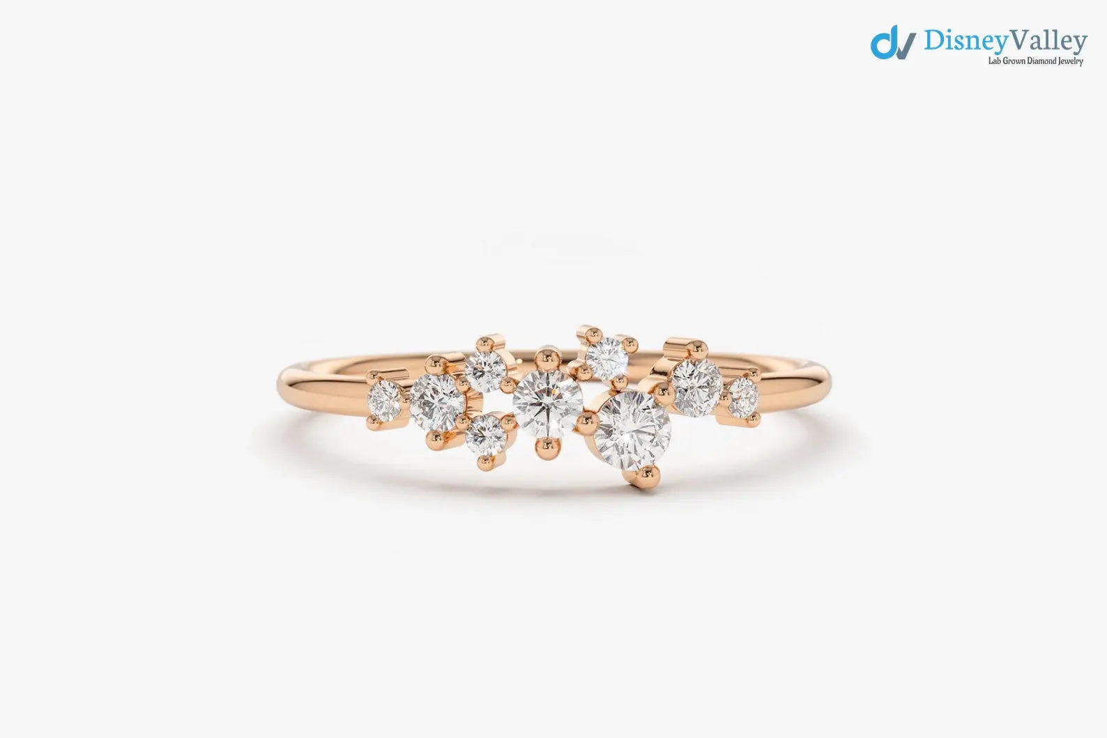 Diamond Cluster Ring Unique Diamond Stackable Engagement Ring - DisneyValley