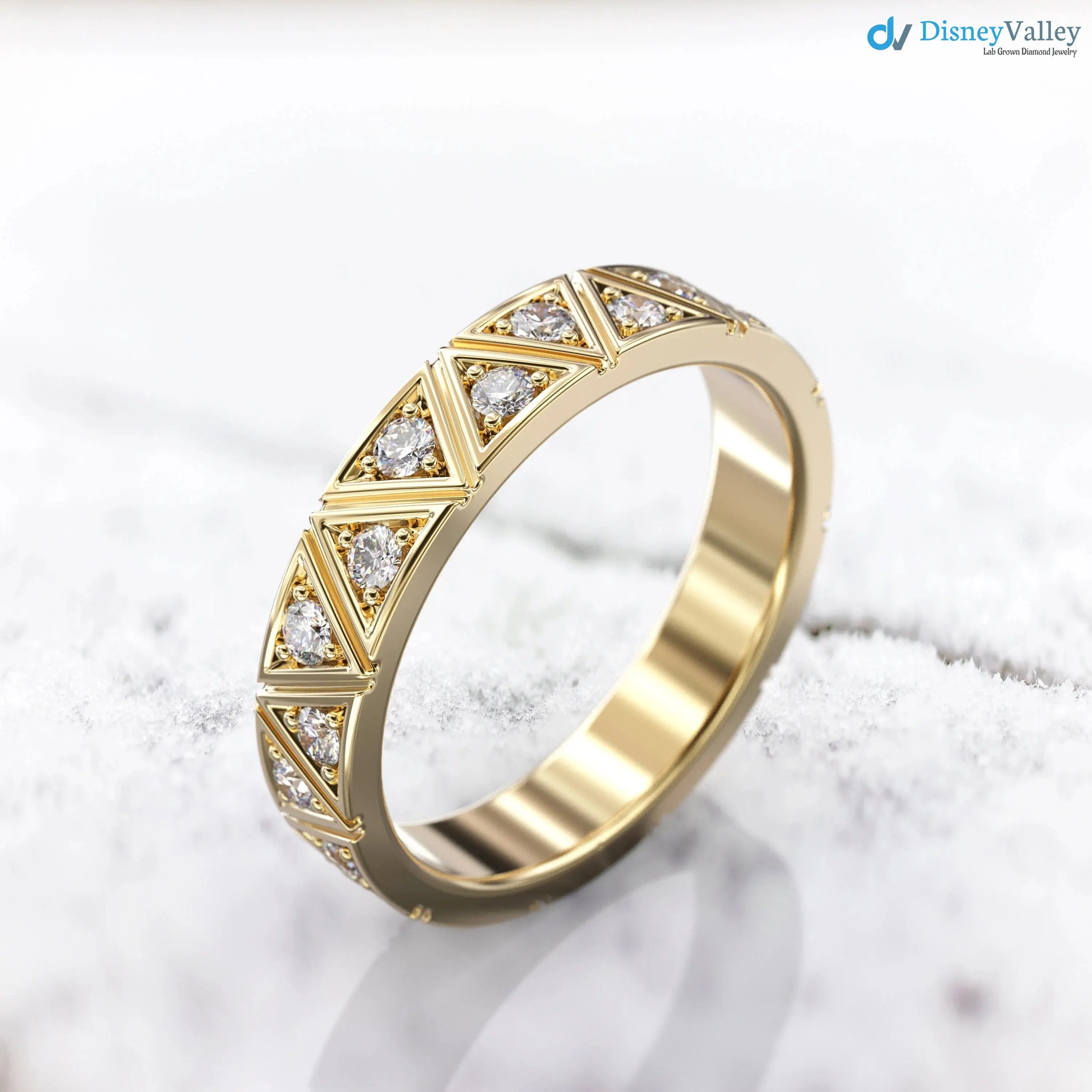 Diamond Eternity Band Triangle Pattern Eternity Ring Unique wedding Secondary image