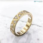 Diamond Eternity Band Triangle Pattern Eternity Ring Unique wedding DisneyValley