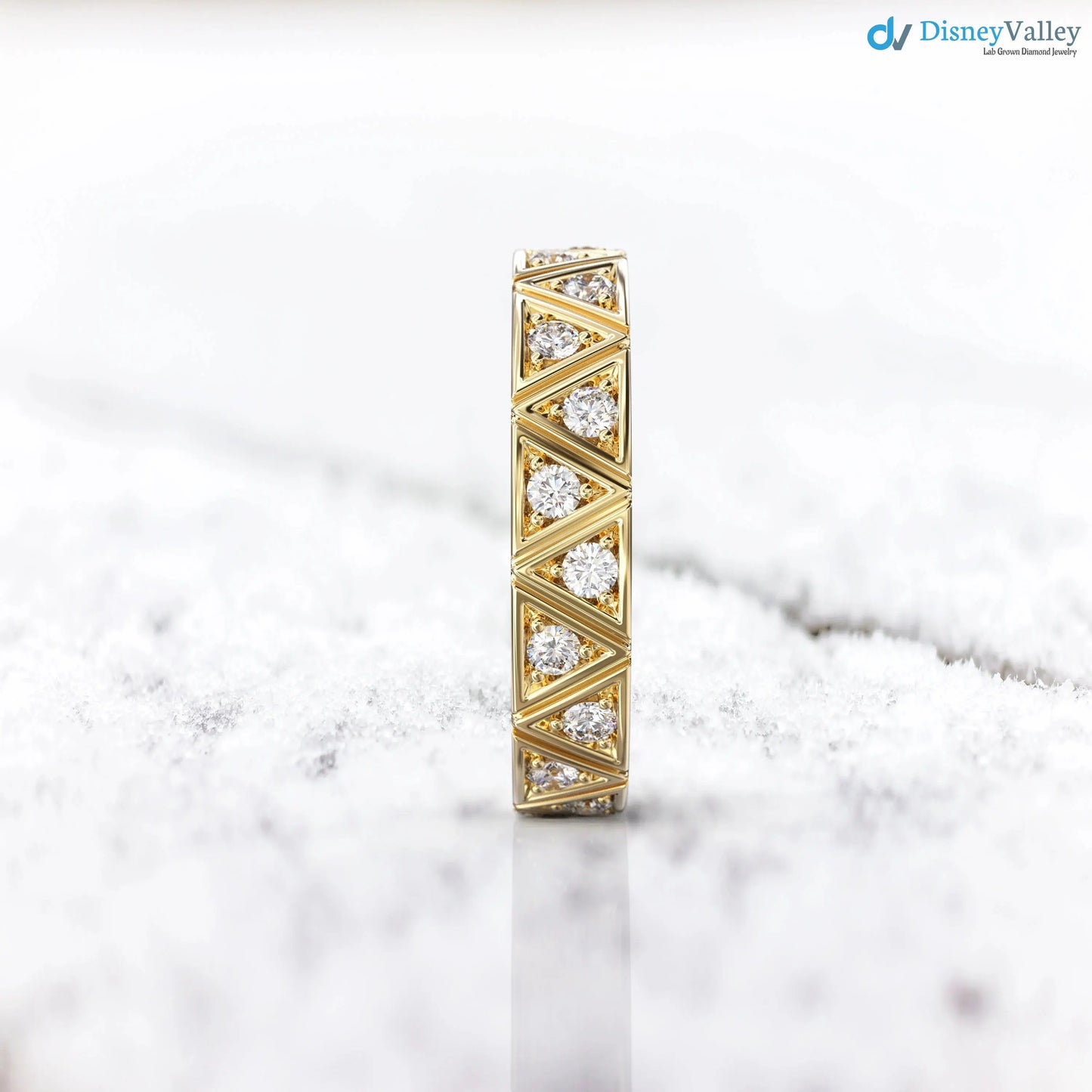 Diamond Eternity Band Triangle Pattern Eternity Ring Unique wedding DisneyValley