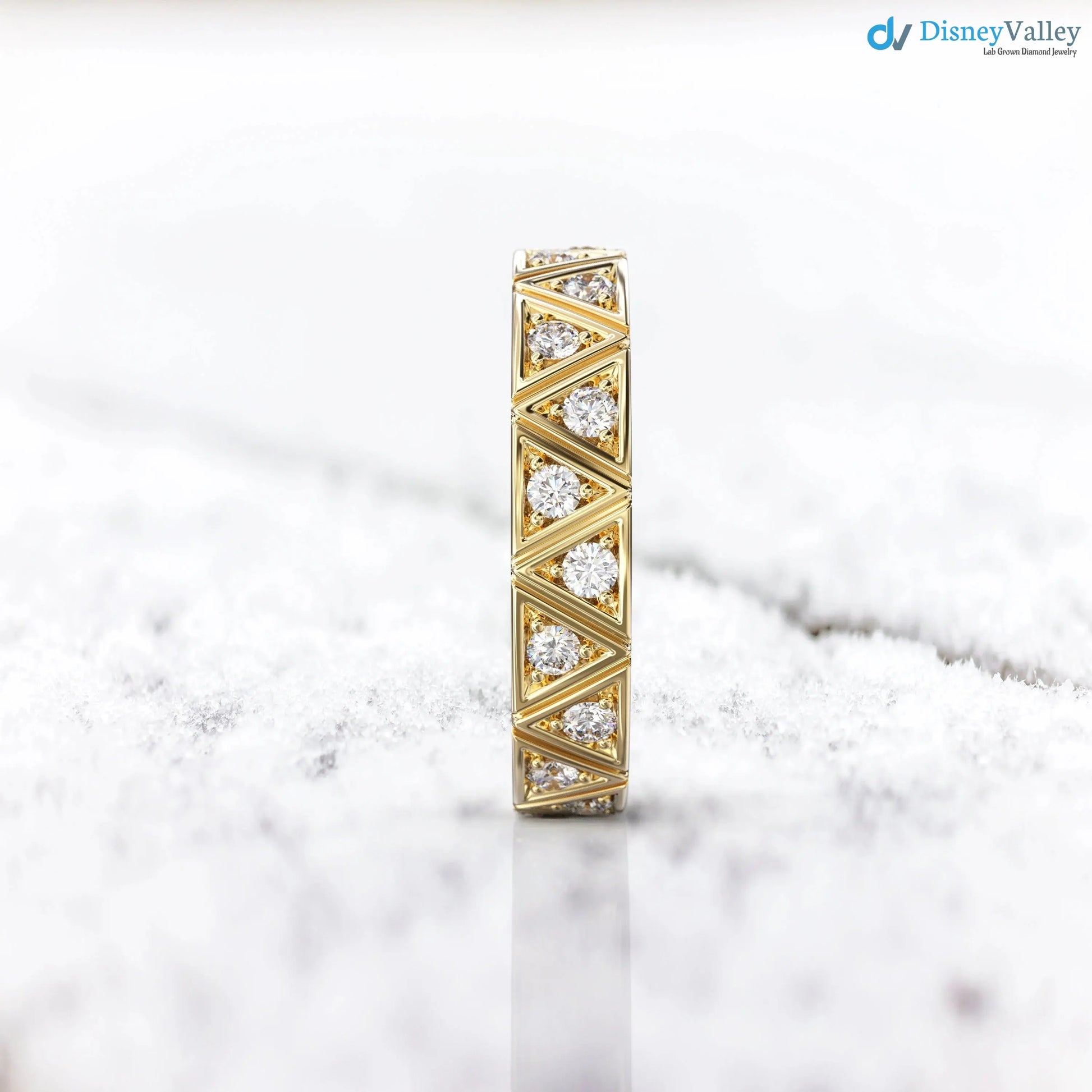 Diamond Eternity Band Triangle Pattern Eternity Ring Unique wedding DisneyValley