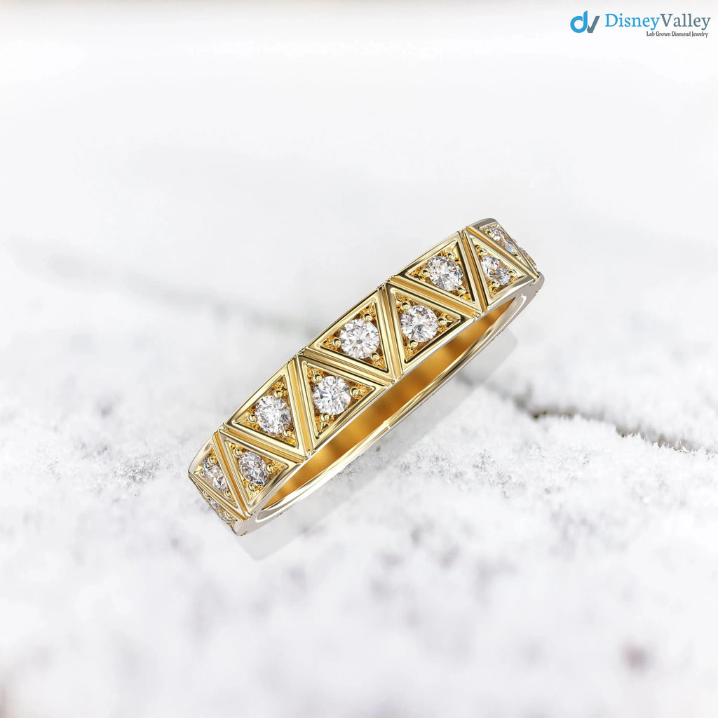 Diamond Eternity Band Triangle Pattern Eternity Ring Unique wedding DisneyValley