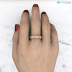 Diamond Eternity Band Triangle Pattern Eternity Ring Unique wedding DisneyValley