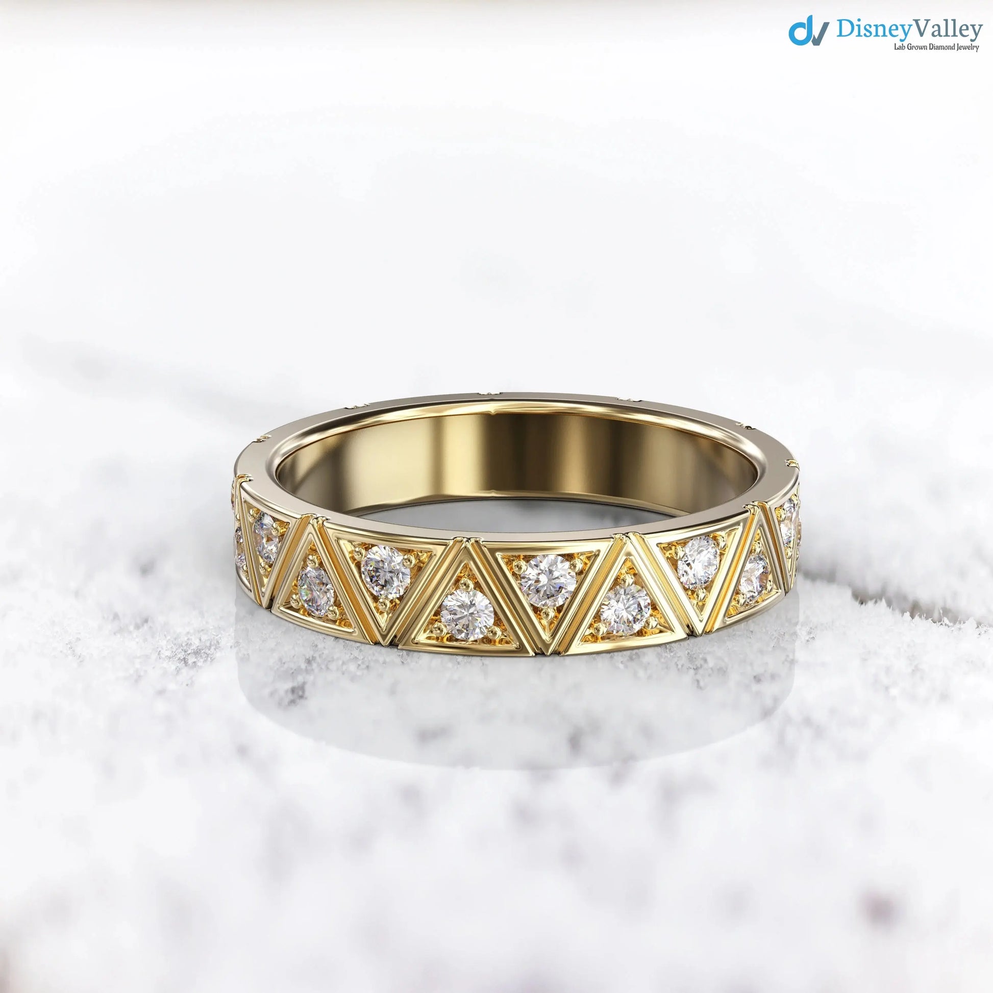 Diamond Eternity Band Triangle Pattern Eternity Ring Unique wedding DisneyValley