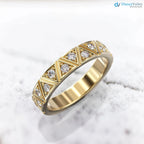 Diamond Eternity Band Triangle Pattern Eternity Ring Unique wedding DisneyValley