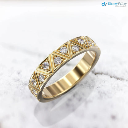 Diamond Eternity Band Triangle Pattern Eternity Ring Unique wedding DisneyValley