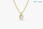 Diamond solitaire bezel necklace Dainty Diamond Necklace - DisneyValley