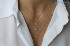 Diamond solitaire bezel necklace Dainty Diamond Necklace - DisneyValley