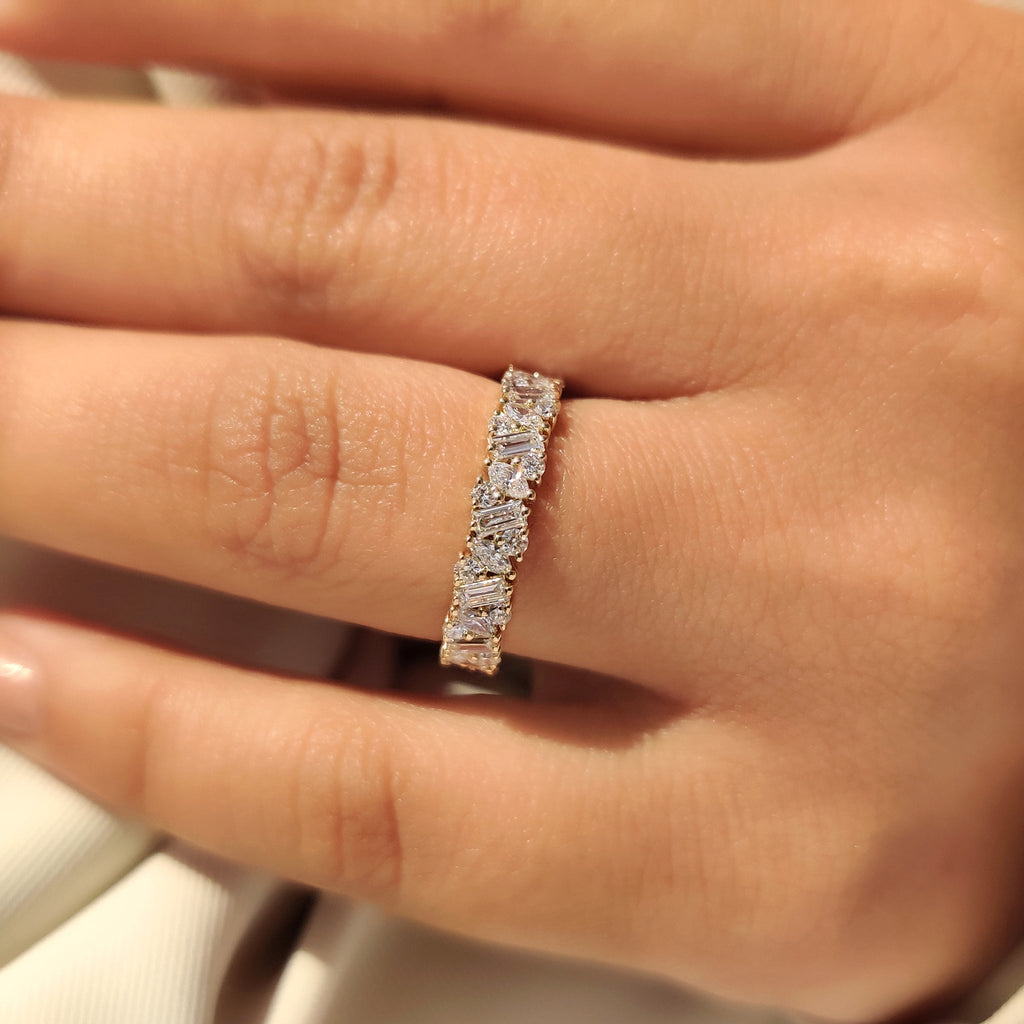 Marquise, Baguette and Round Diamond Full Eternity Band