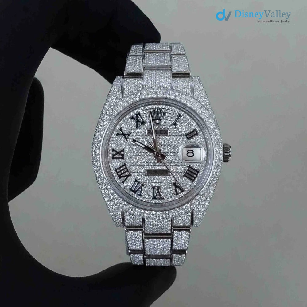 Diamond Rolex Datejust Oyster 41mm - Stainless Steel - Roman Dial Image principale du produit
