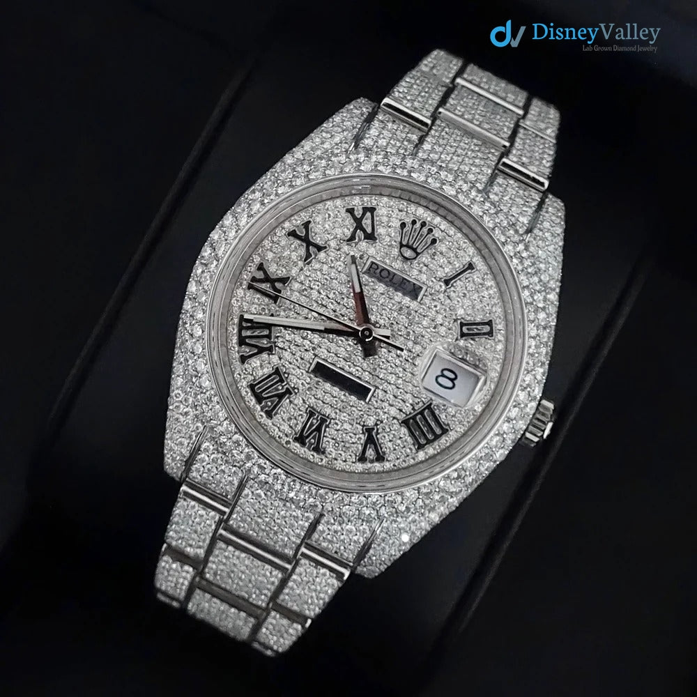 Diamond Rolex Datejust Oyster 41mm - Stainless Steel - Roman Dial