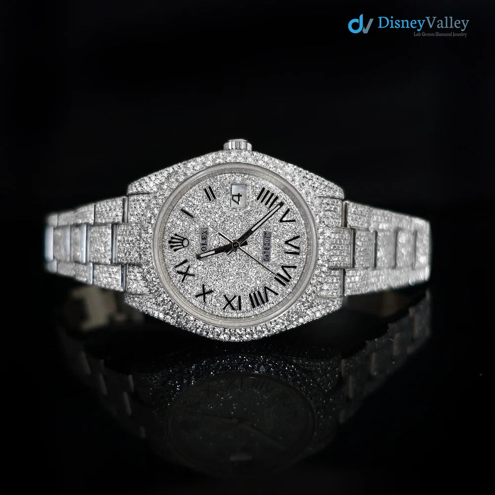 Diamond Rolex Datejust Oyster 41mm - Stainless Steel - Roman Dial