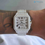 Diamond Cartier Santos 40mm - Stainless Steel - Roman Dial - Big Diamond Bezel