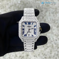 Diamond Cartier Santos 40mm - Stainless Steel - Roman Dial - Big Diamond Bezel