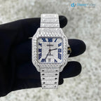 Diamond Cartier Santos 40mm - Stainless Steel - Roman Dial - Big Diamond Bezel