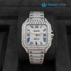 Diamond Cartier Santos 40mm - Stainless Steel - Roman Dial - Big Diamond Bezel