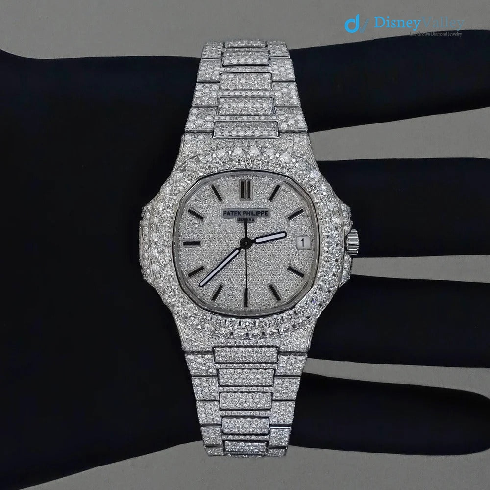 Diamond Patek Philippe Nautilus 40mm - Stainless Steel
