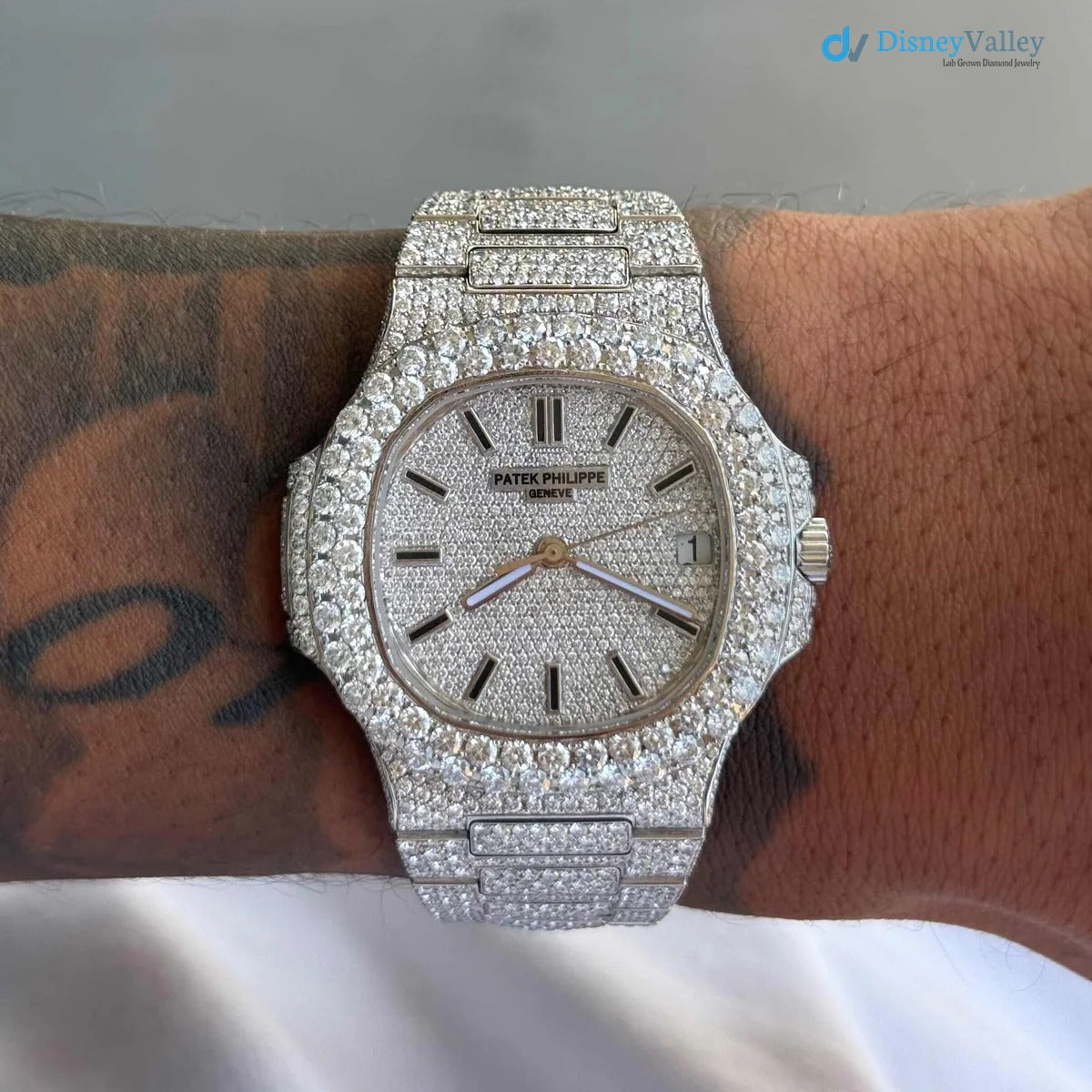 Diamond Patek Philippe Nautilus 40mm - Stainless Steel