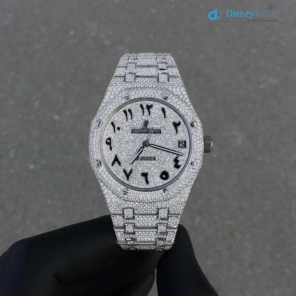 Diamond Audemars Piguet Royal Oak 41mm - Stainless Steel - Arabic Dial