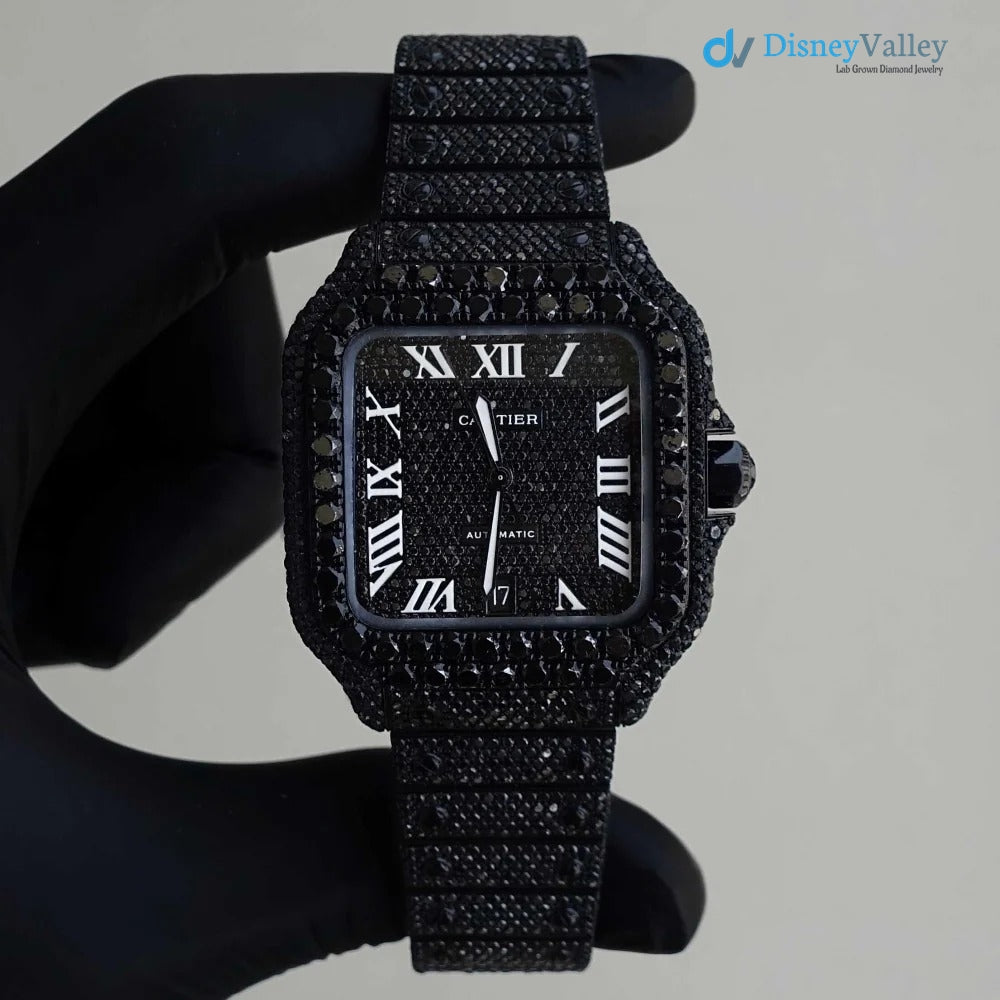 Diamond Cartier Santos 40mm - Black Diamonds - Roman Dial Main image