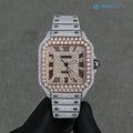 Diamond Cartier Santos 40mm - Steel & Rose Gold - Roman Dial
